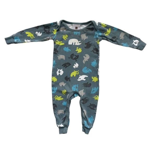 Tea Collection Rhino Romper Size 6-12m - Picture 1 of 5